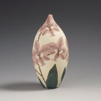 Image 4 of Pink moth orchid sgraffito vessel  