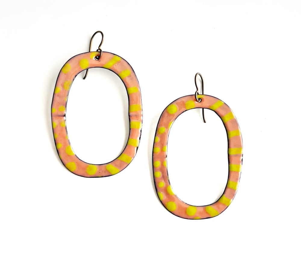 Image of Statement Enamel Earrings- Choose your color!