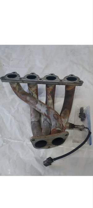 Image of 92-95 HONDA CIVIC EXHAUST MANIFOLD OEM EX D16Z6 VTEC V-TEC USED w/ Hardware
