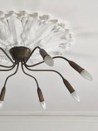 Image 1 of Italian Flush-Mount Light with Aged Patina