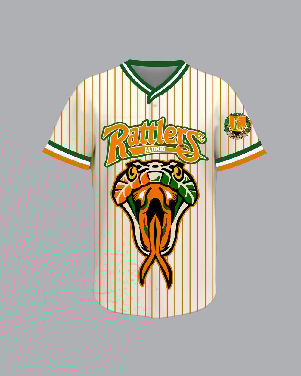 Image of LeFlore Rattlers Cream Button Up Jersey