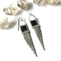 Image 2 of Rainbow Spinel and Silver Asymetrical Earrings