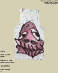 "SPRAY PAINTED GRAFFITI" ODARO COLLECTION WHITE TANK TOP #3