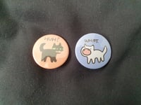 Image 1 of What Cat + Huh Cat Button badges