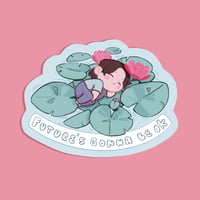 napping on lotus sticker