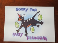 Sorry For Party Throcking a5 Postcard