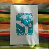 I LOVE COWS - A3 Screenprint in Blue