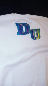 Image 3 of PEARL BLUE CHAMELEON/WHITE "DIFFERENT⚖️UNIVERSITY" SWEATSHIRT 