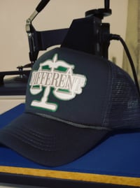 Image 1 of Grey/Gren/White "DIFFERENT" ⚖️ Trucker Hat