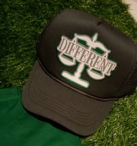 Image 3 of Grey/Gren/White "DIFFERENT" ⚖️ Trucker Hat