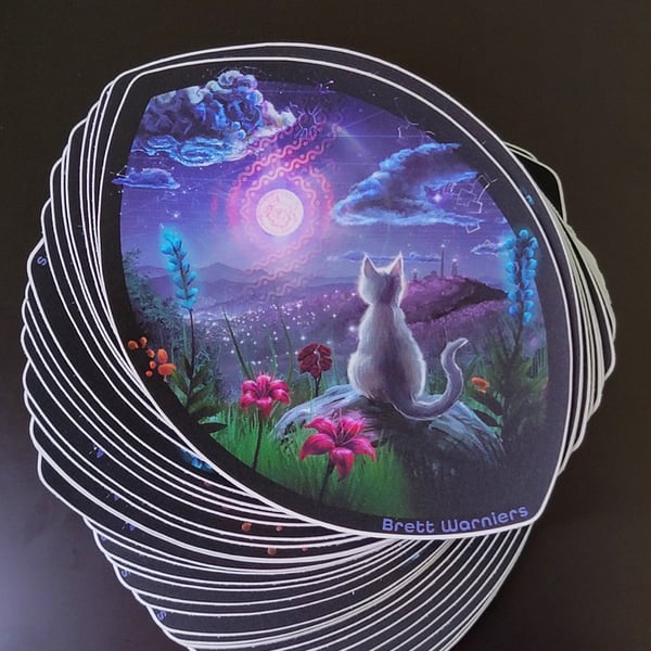 Image of Strawberry Moon - Cat Eye 3"in Stickers