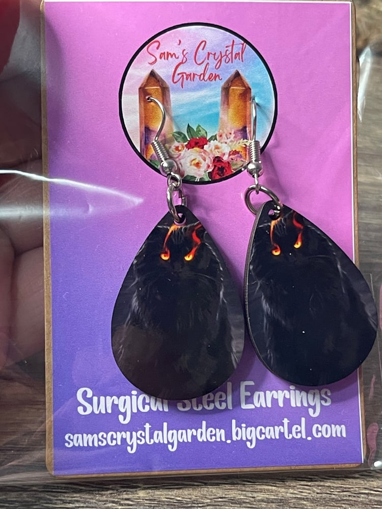 Image of Black cat earrings 