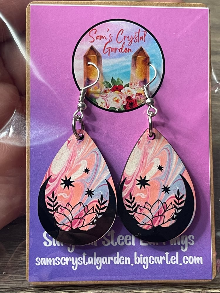 Image of Pastel moon earrings 