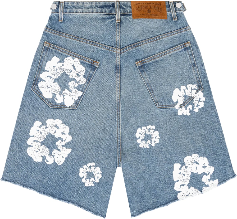 DENIM TEARS THE COTTON WREATH JEAN SHORT ‘BLUE‘