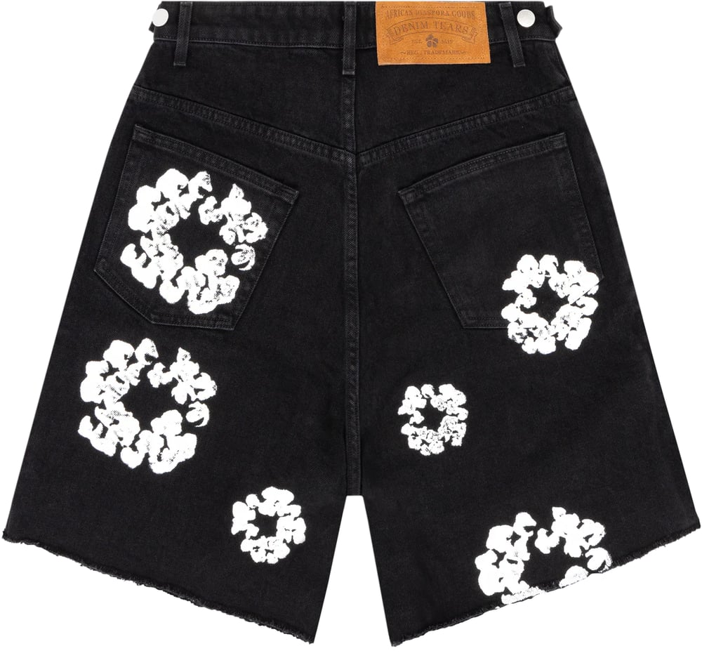 DENIM TEARS THE COTTON WREATH JEAN SHORT ‘BLACK’