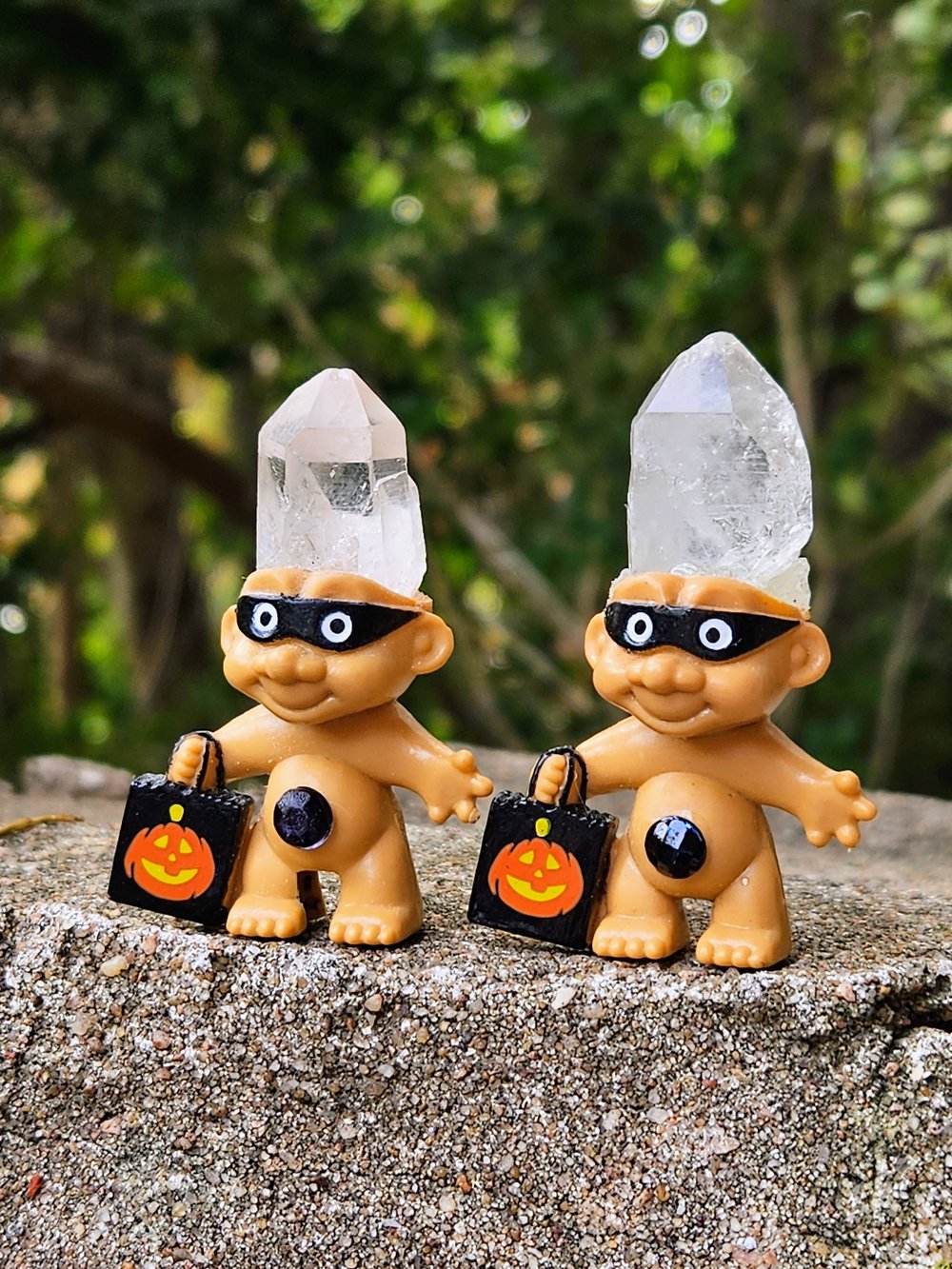 SALE! Halloween crystal troll Pin with pin back fastener 2.5"