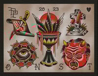 Image 2 of NEW!!! Andrew Poss Tattoo Flash 11”x14” (01-2023)