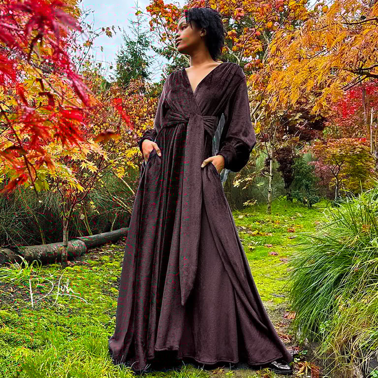Dark Chocolate "Felicia" Supreme Dressing Gown  PRE-ORDER FOR NOVEMBER Image 2