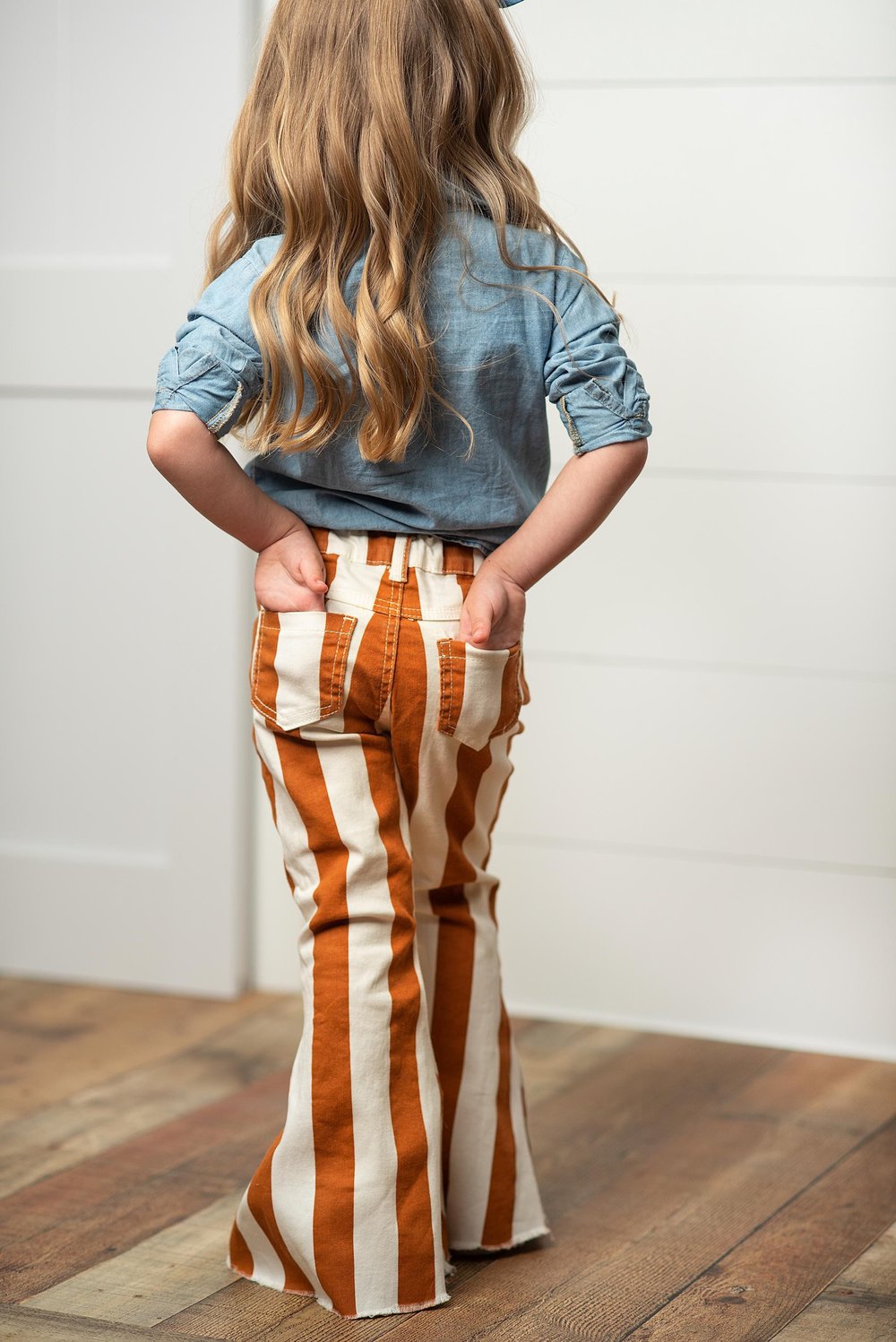 Image of MUSTARD STRIPE FLARE JEANS