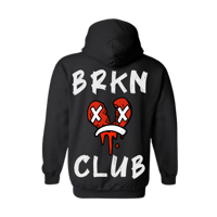 Image 1 of BRKN HRTS CLUB SAD HOODIE - BLACK/WHITE
