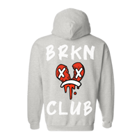 Image 1 of BRKN HRTS CLUB SAD HOODIE - GREY/WHITE