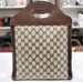 Image of Vtg. Gucci Brown Monogram Punch Handle Tote