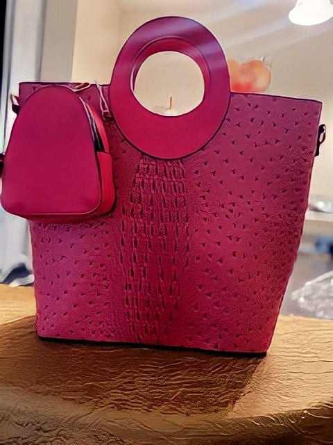 Image of Dark Pink Ostrich Pocketbook