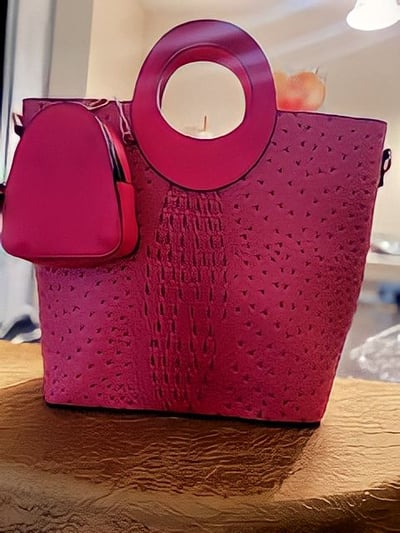 Image of Dark Pink Ostrich Pocketbook