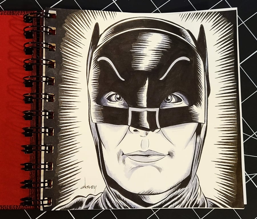 Image of BATMAN '66 / ADAM WEST 6x6 SKETCHBOOK ORIGINAL ART!
