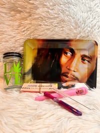 Image 3 of Rasta Small Metal Rolling Tray Set/420 Gifts/Smoke Accessories