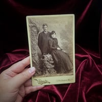 Vintage Cabinet Card - Victorian Couple in nature