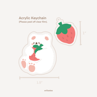 Strawberry Baby Acrylic Keychain ft. Marshmallow the Polar Bear 