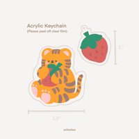 Strawberry Baby Acrylic Keychain ft. Tora the Tiger