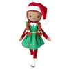 Handmade Linen Christmas Girl Elf -(PREORDER ITEM- WILL SHIP ON OR BEFORE NOVEMBER 15, 2023)