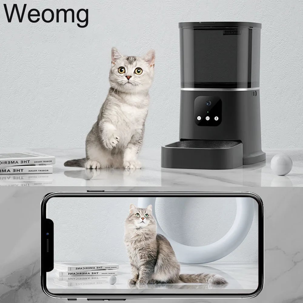 6L Smart WiFi Camera Automatic Pet Feeder Remote Control For Cats