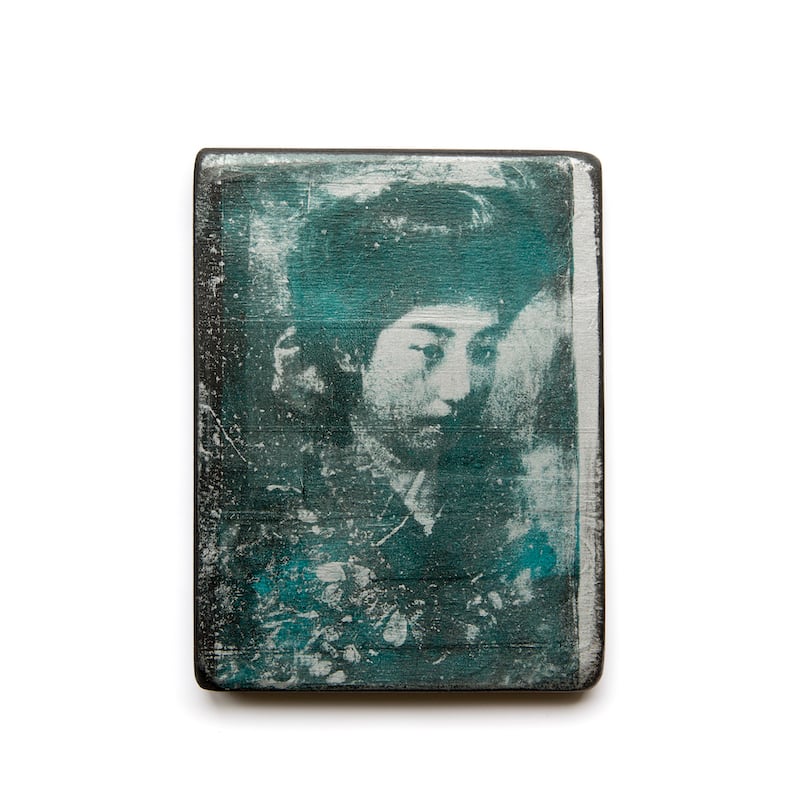 Image of Monotype "Hawaryu en turquoise et noir" - Japon - 15x20 cm