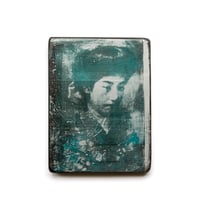 Image 1 of Monotype "Hawaryu en turquoise et noir" - Japon - 15x20 cm