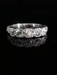 Image 1 of ART DECO 1920S PLATINUM OLD CUT 5 STONE DIAMOND RING 0.65CT ORNATE SHANK