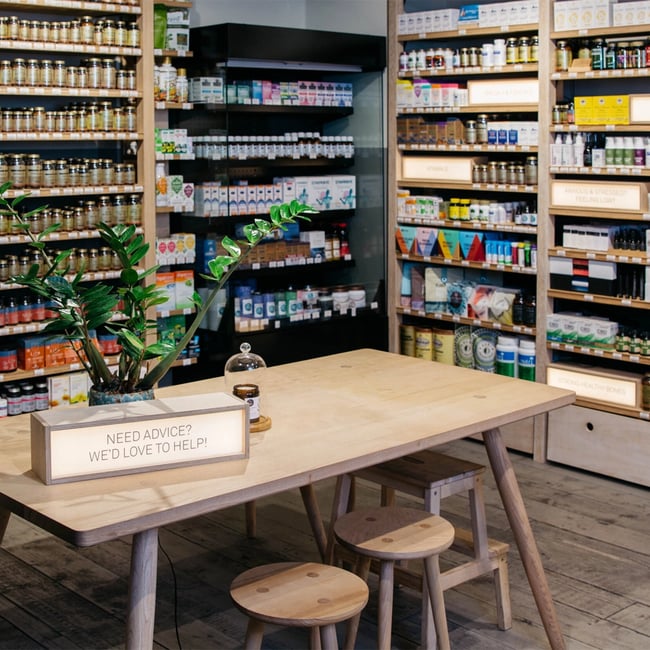 Windfall Natural Retail space multiple lightboxes