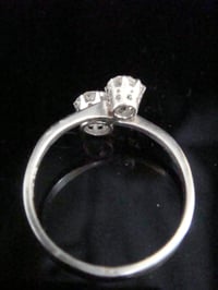 Image 3 of ART DECO 1920S PLATINUM OLD CUT DIAMOND TOI ET MOI RING 1.00CT