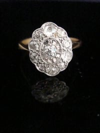 Image 5 of EDWARDIAN 18CT YELLOW GOLD PLATINUM OLD CUT DIAMOND PAVE SET RING