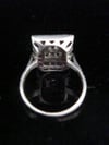 Art Deco 18ct natural ruby and diamond checkerboard cluster ring