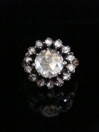 Image 1 of Victorian 18ct yellow gold large old rose cut diamond 2.70ct cluster ring