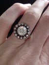 Victorian 18ct yellow gold large old rose cut diamond 2.70ct cluster ring