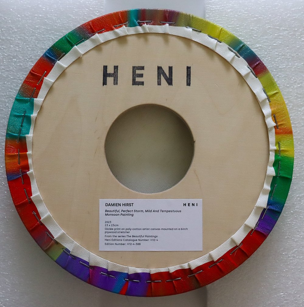 "Beautiful perfect storm, mild & tempestuous monsoon painting" - original signed as by Damien Hirst