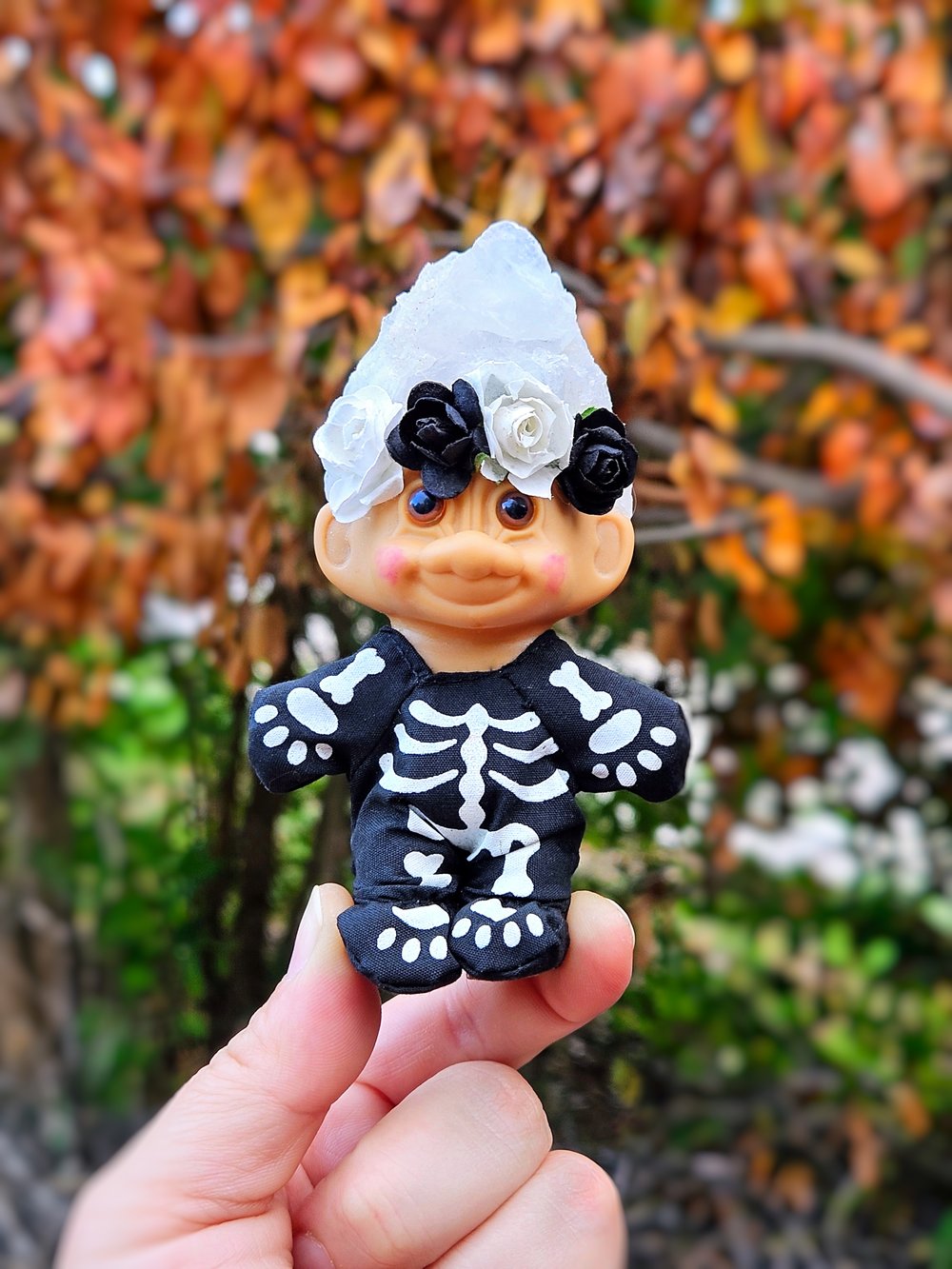 Quartz Skeleton Crystal Troll Kid 4"