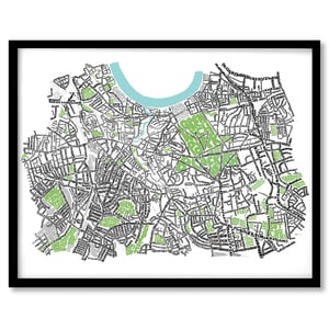 Image of SE London Parks – New Cross-Brockley-Deptford-Greenwich-Blackheath Type Map