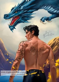 Image 1 of Xaden & Sgaeyl Inspired fan art print / bookmark