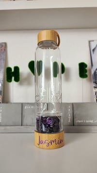 Image 1 of Customized Natural Gemstone Crystal Flower Bottle 