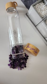 Image 2 of Customized Natural Gemstone Crystal Flower Bottle 